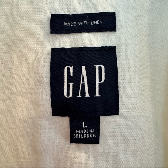 Gap Men’s Linen‑Cotton Resort Shirt – Optic White, Short Sleeve Like New - Large - Picture 2 of 7